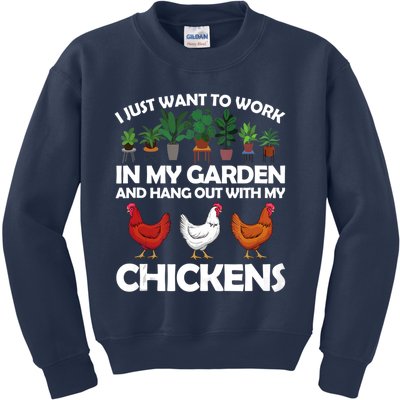 Funny Chicken For Men Women Gardening Chicken Lovers Garden Kids Sweatshirt