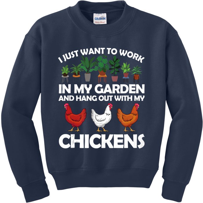 Funny Chicken For Men Women Gardening Chicken Lovers Garden Kids Sweatshirt