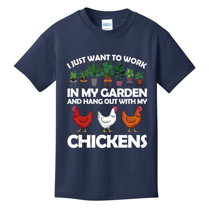 Funny Chicken For Men Women Gardening Chicken Lovers Garden Kids T-Shirt