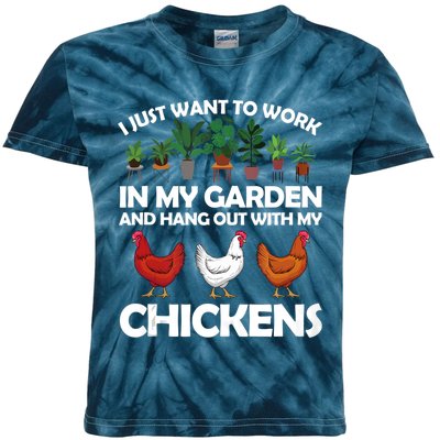 Funny Chicken For Men Women Gardening Chicken Lovers Garden Kids Tie-Dye T-Shirt