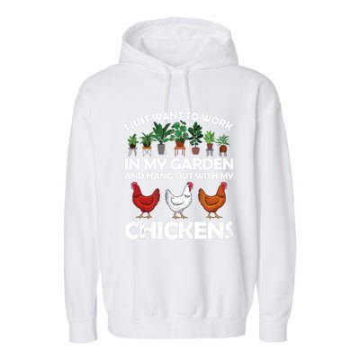 Funny Chicken For Men Women Gardening Chicken Lovers Garden Garment-Dyed Fleece Hoodie