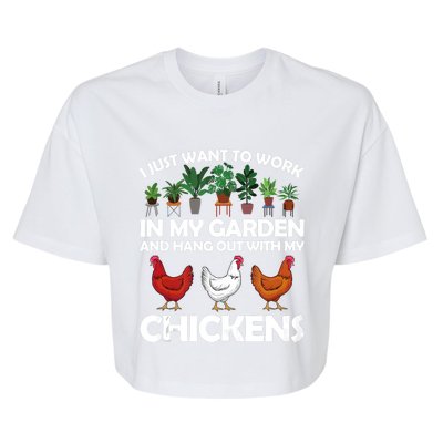 Funny Chicken For Men Women Gardening Chicken Lovers Garden Bella+Canvas Jersey Crop Tee