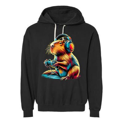 Funny Capybara Garment-Dyed Fleece Hoodie