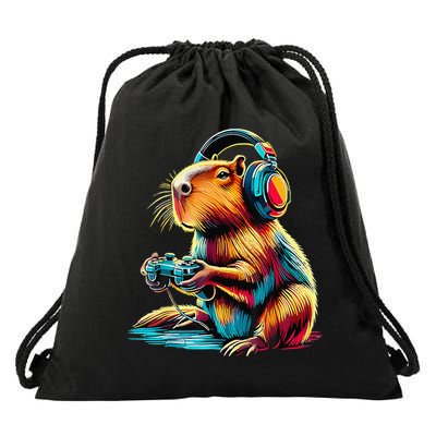 Funny Capybara Drawstring Bag
