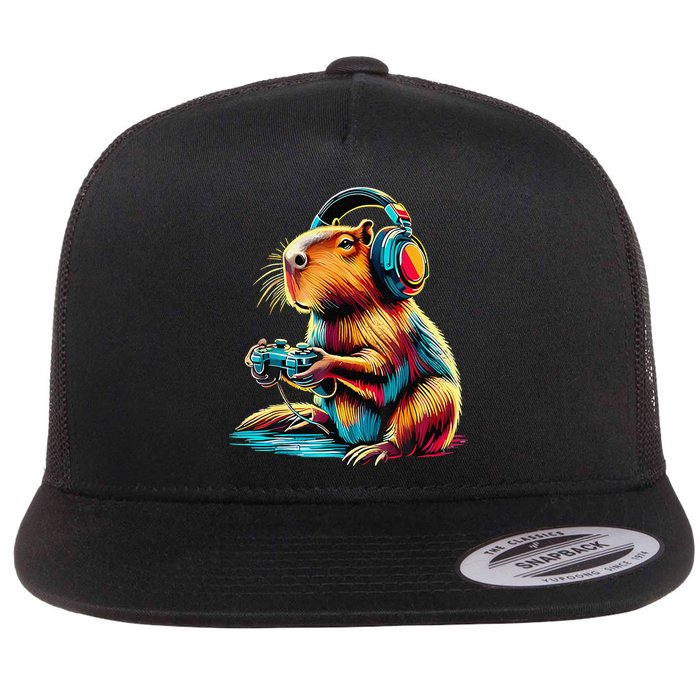 Funny Capybara Flatbill Hat