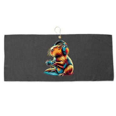 Funny Capybara Large Microfiber Waffle Golf Towel