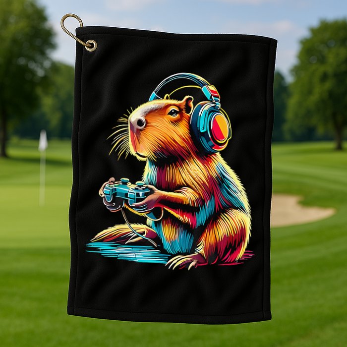 Funny Capybara Golf Towel