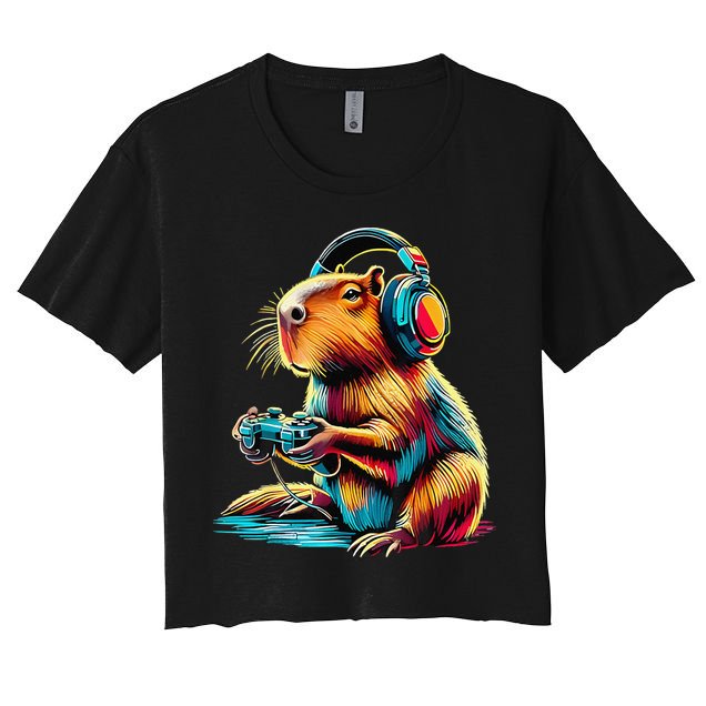 Funny Capybara Crop Top