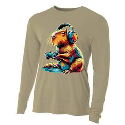 Funny Capybara Cooling Performance Long Sleeve Crew