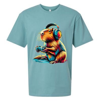Funny Capybara Sueded Cloud Jersey T-Shirt