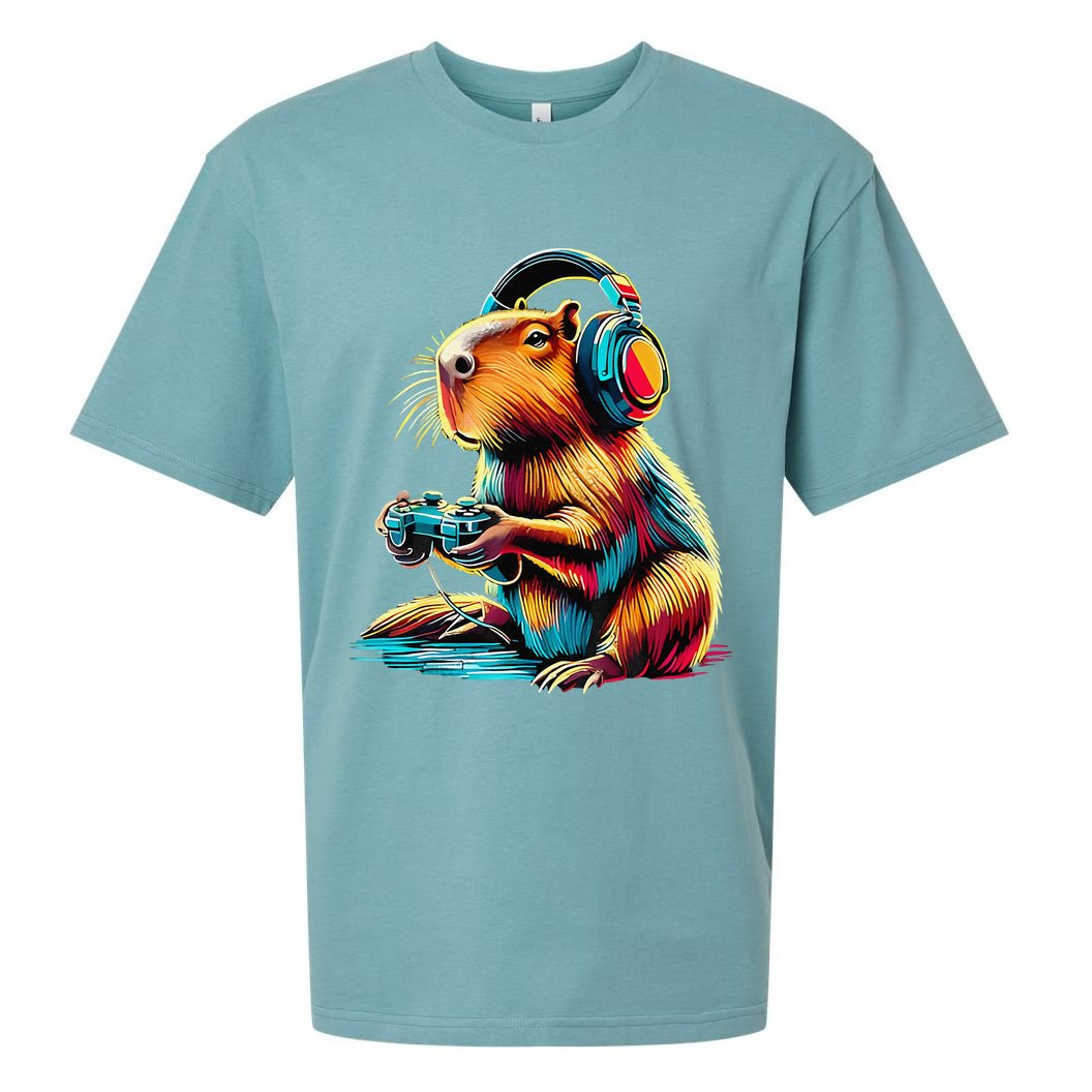 Funny Capybara Sueded Cloud Jersey T-Shirt