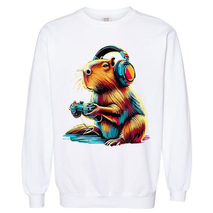 Funny Capybara Garment-Dyed Sweatshirt