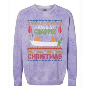 Funny Crappie Fishing Ugly Christmas Great Gift Colorblast Crewneck Sweatshirt