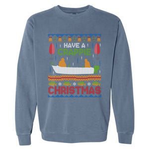 Funny Crappie Fishing Ugly Christmas Great Gift Garment-Dyed Sweatshirt