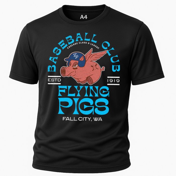 Fall City Flying Pigs Retro Minor League Baseball Team Cooling Performance Crew T-Shirt