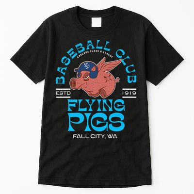 Fall City Flying Pigs Retro Minor League Baseball Team Tall T-Shirt