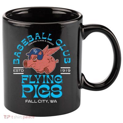 Fall City Flying Pigs Retro Minor League Baseball Team 11oz C Handle Ceramic Mug
