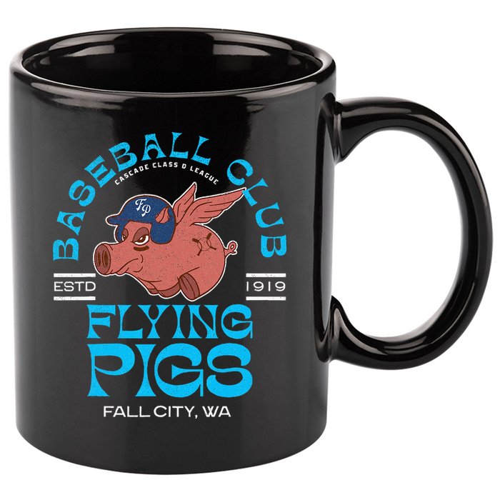 Fall City Flying Pigs Retro Minor League Baseball Team 11oz C Handle Ceramic Mug