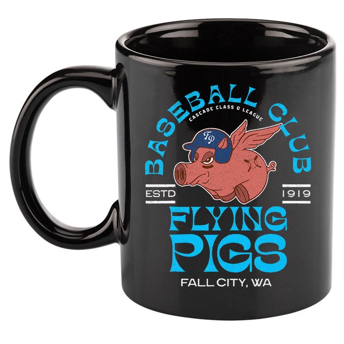Fall City Flying Pigs Retro Minor League Baseball Team 11oz C Handle Ceramic Mug
