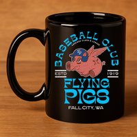 Fall City Flying Pigs Retro Minor League Baseball Team 11oz C Handle Ceramic Mug