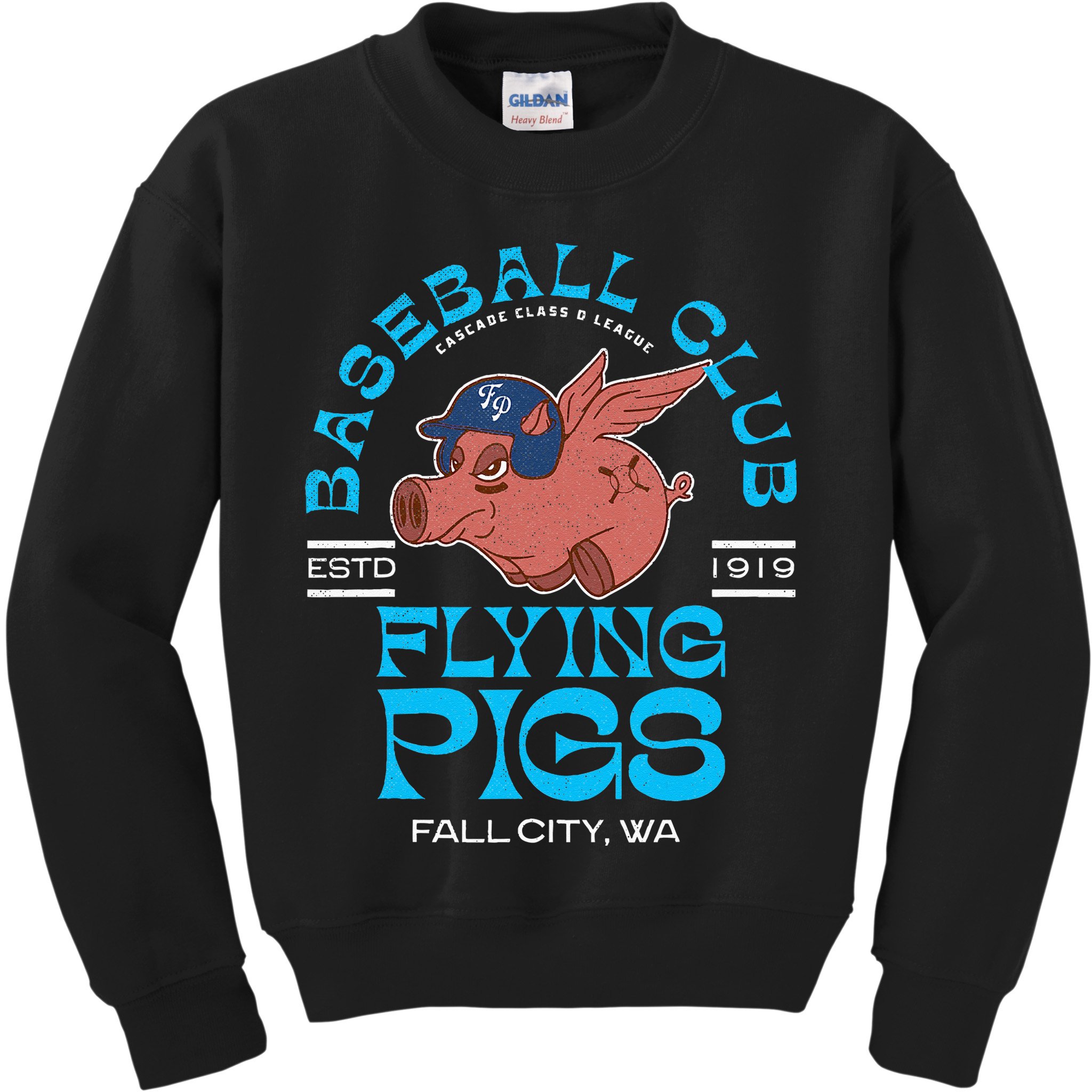 Fall City Flying Pigs Retro Minor League Baseball Team Kids Sweatshirt