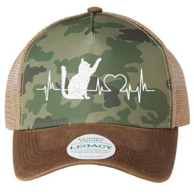 Funny Cat For Women Meowy Cute Cat Lover Heartbeat Legacy Tie Dye Trucker Hat