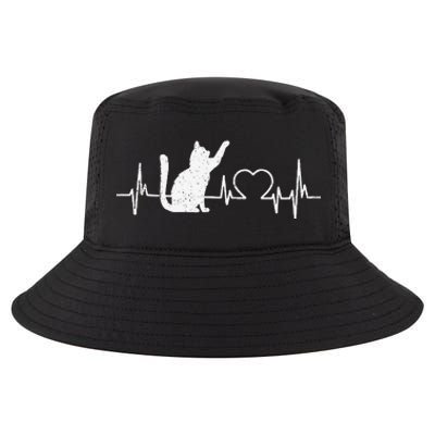 Funny Cat For Women Meowy Cute Cat Lover Heartbeat Cool Comfort Performance Bucket Hat