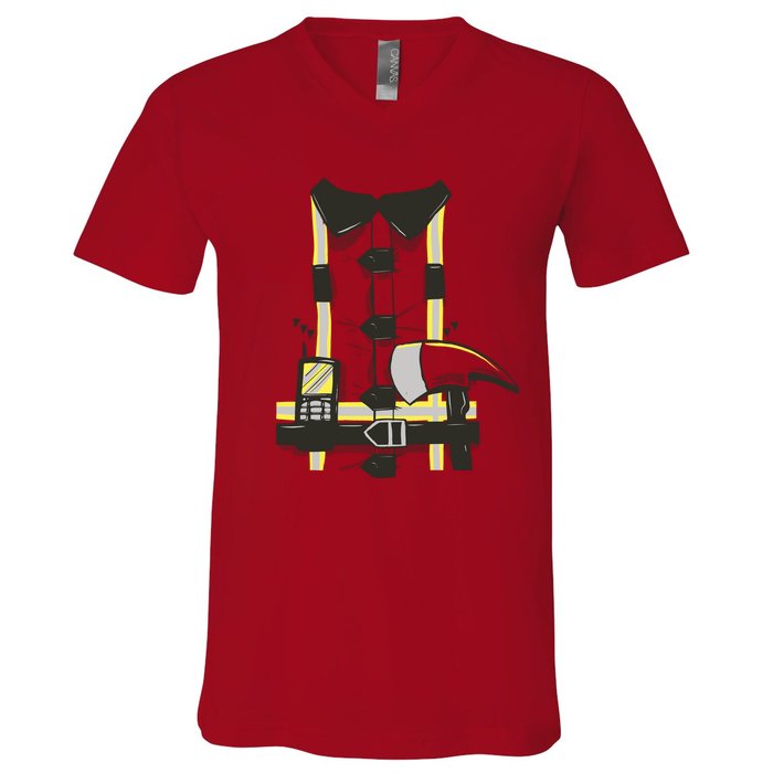 Firefighter Costume V-Neck T-Shirt