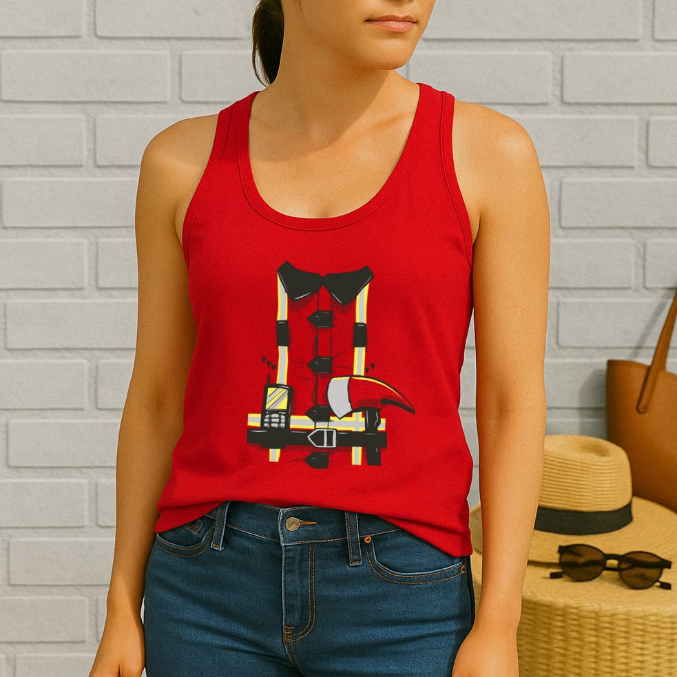Firefighter Costume Womens Tank Top
