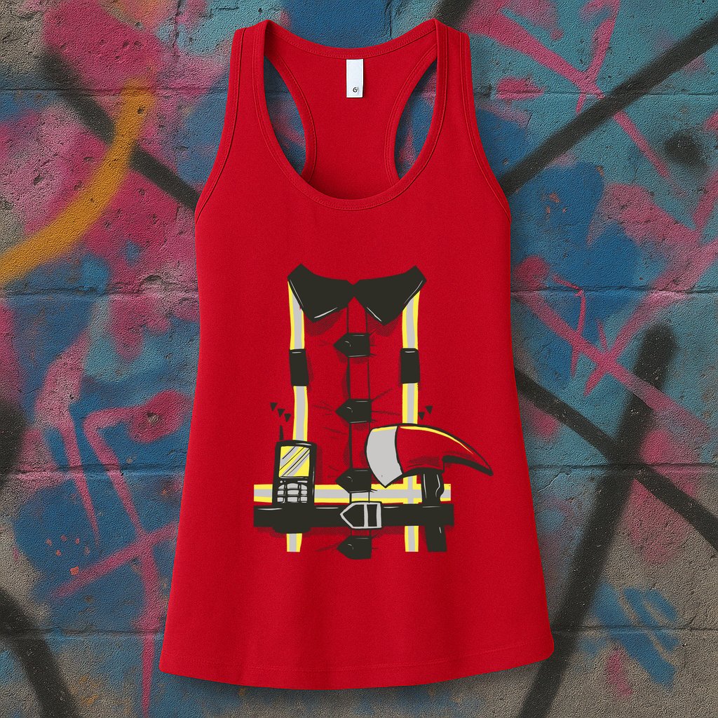 Firefighter Costume Womens Tank Top