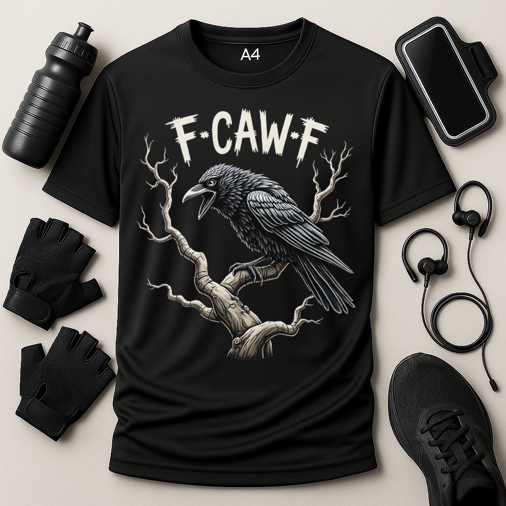 F Caw F Funny Raven Crow Vintage Gothic Bird Pun Performance Shirt