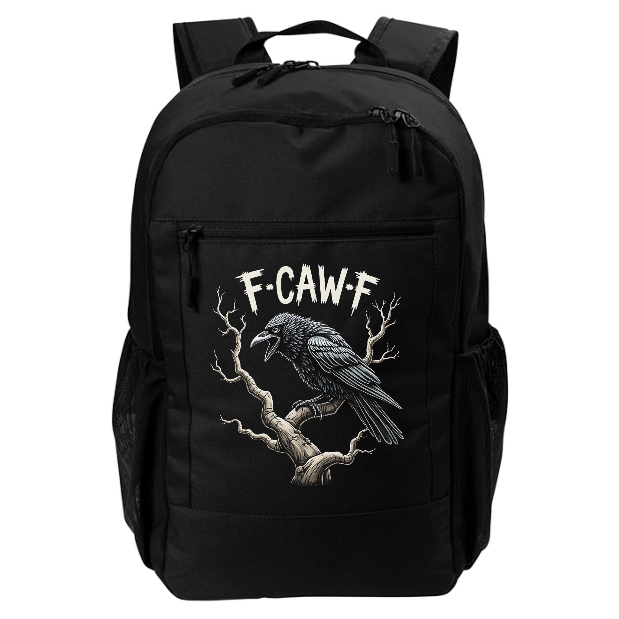 F Caw F Funny Raven Crow Vintage Gothic Bird Pun Backpack