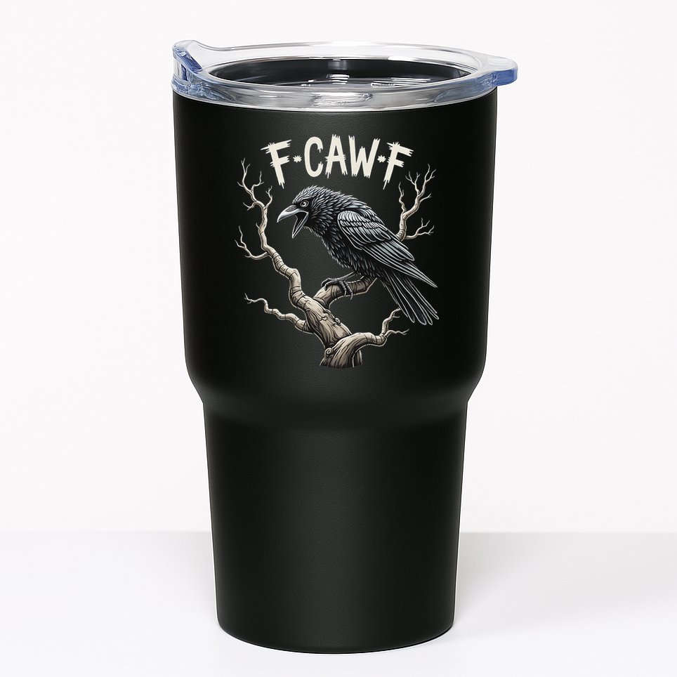 F Caw F Funny Raven Crow Vintage Gothic Bird Pun Tumbler