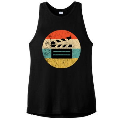 Filmmaker Clapboard Film Director Lover Retro Vintage Sunset Ladies PosiCharge Tri-Blend Wicking Tank