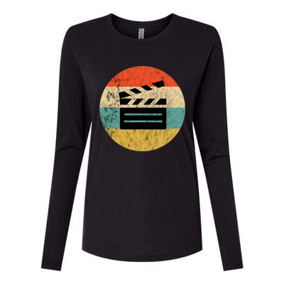 Filmmaker Clapboard Film Director Lover Retro Vintage Sunset Womens Cotton Relaxed Long Sleeve T-Shirt