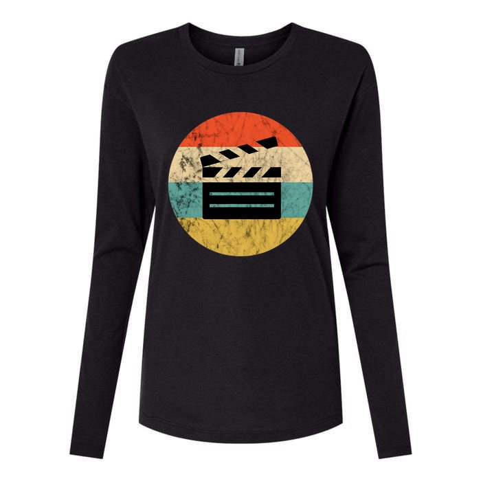 Filmmaker Clapboard Film Director Lover Retro Vintage Sunset Womens Cotton Relaxed Long Sleeve T-Shirt