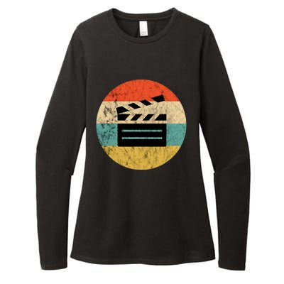 Filmmaker Clapboard Film Director Lover Retro Vintage Sunset Womens CVC Long Sleeve Shirt