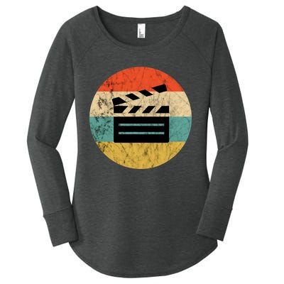 Filmmaker Clapboard Film Director Lover Retro Vintage Sunset Women's Perfect Tri Tunic Long Sleeve Shirt