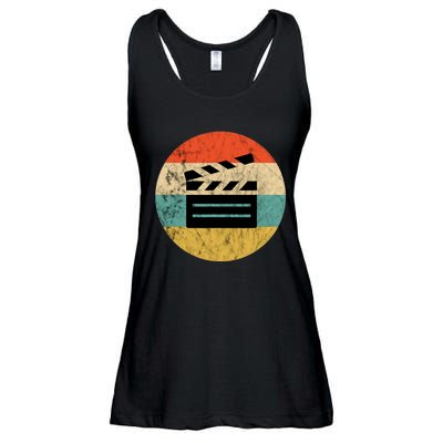 Filmmaker Clapboard Film Director Lover Retro Vintage Sunset Ladies Essential Flowy Tank