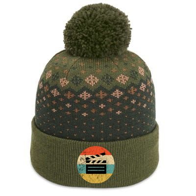 Filmmaker Clapboard Film Director Lover Retro Vintage Sunset The Baniff Cuffed Pom Beanie