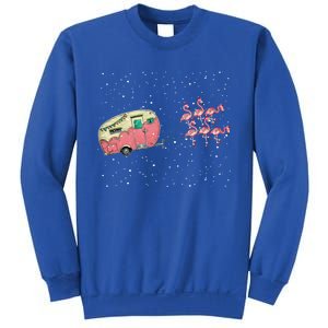 Flamingos Camper Funny Christmas Gift For Camping Lovers Cute Gift Sweatshirt