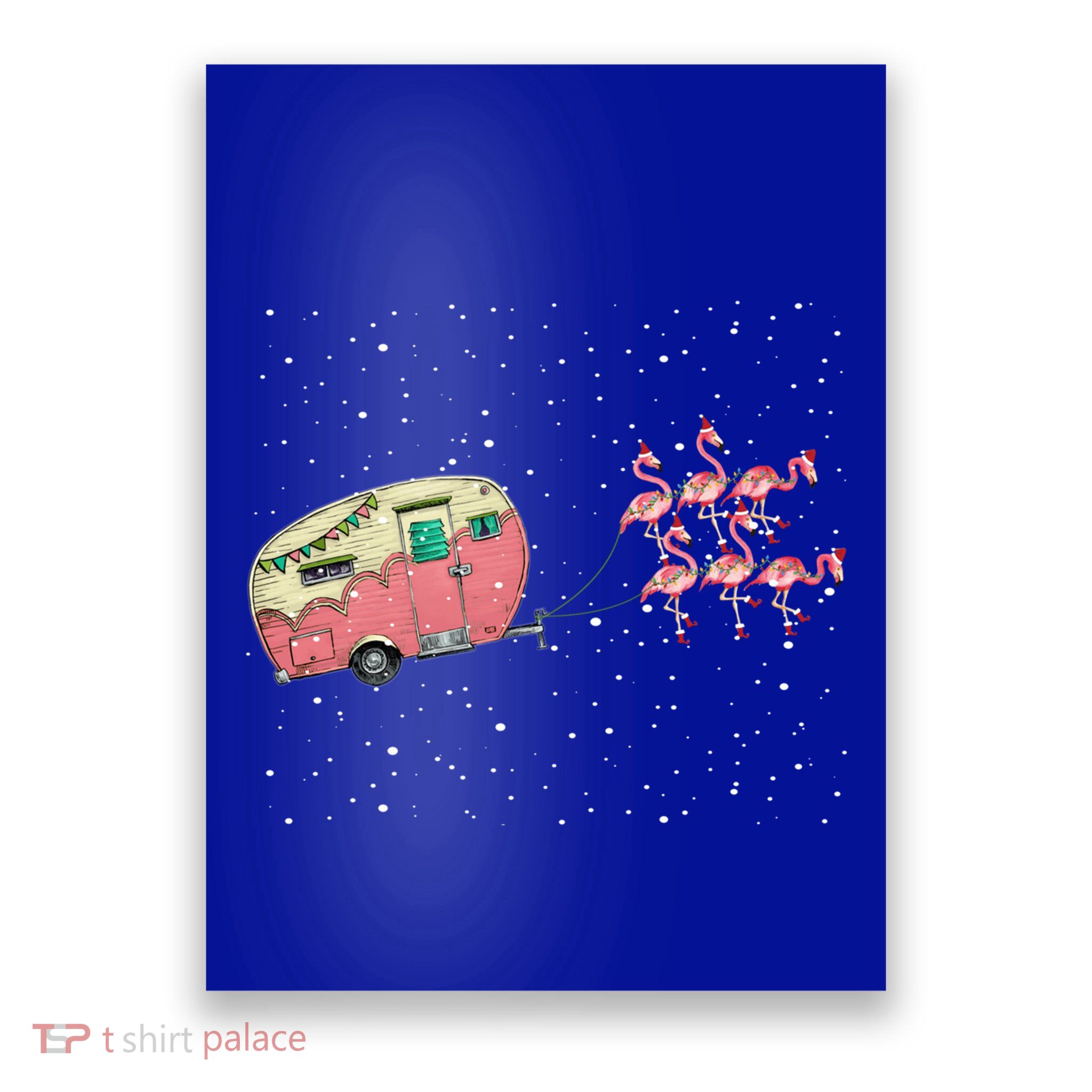 Flamingos Camper Funny Christmas Gift For Camping Lovers Cute Gift Poster