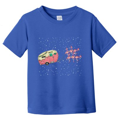 Flamingos Camper Funny Christmas Gift For Camping Lovers Cute Gift Toddler T-Shirt