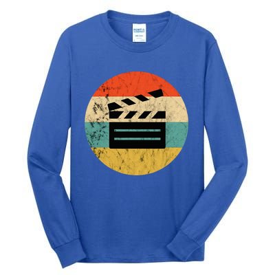 Filmmaker Clapboard Film Director Lover Retro Sunset Tall Long Sleeve T-Shirt