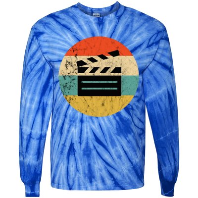 Filmmaker Clapboard Film Director Lover Retro Sunset Tie-Dye Long Sleeve Shirt