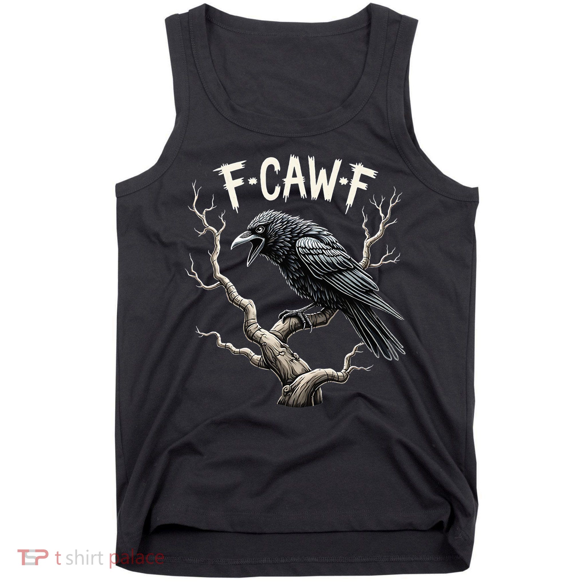 F Caw F Funny Raven Crow Vintage Gothic Bird Pun Tank Top