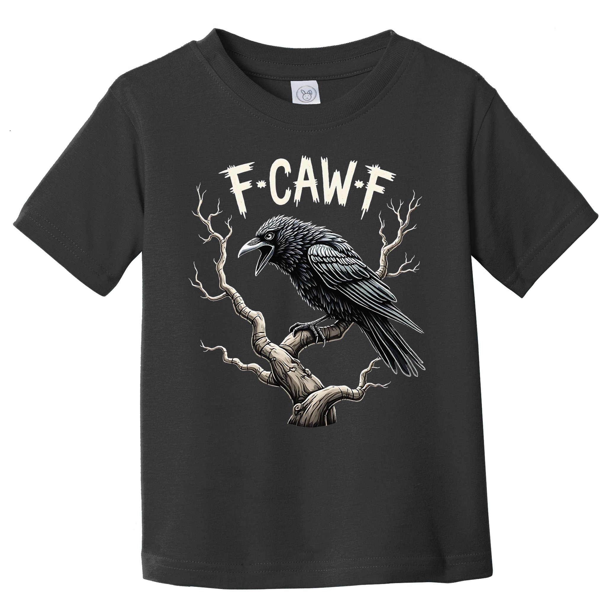 F Caw F Funny Raven Crow Vintage Gothic Bird Pun Toddler T-Shirt