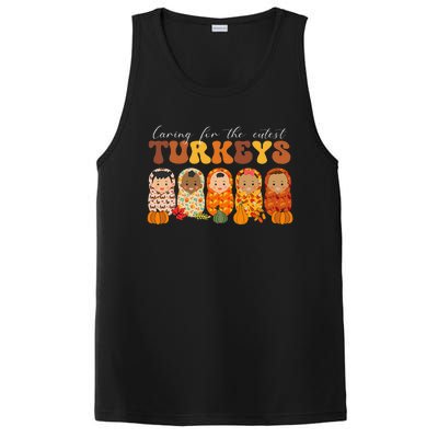 Funny Caring For The Cutest Turkeys Nurse Thanksgiving Women PosiCharge Competitor Tank