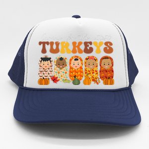 Funny Caring For The Cutest Turkeys Nurse Thanksgiving Women Trucker Hat