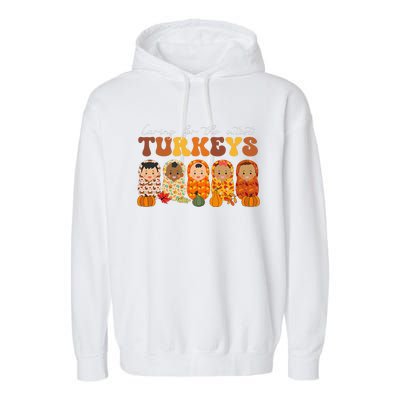 Funny Caring For The Cutest Turkeys Nurse Thanksgiving Women Garment-Dyed Fleece Hoodie